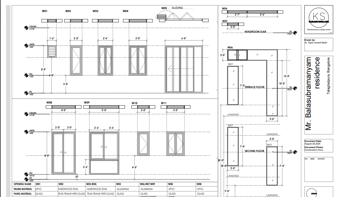 2D drafting of Bala residence